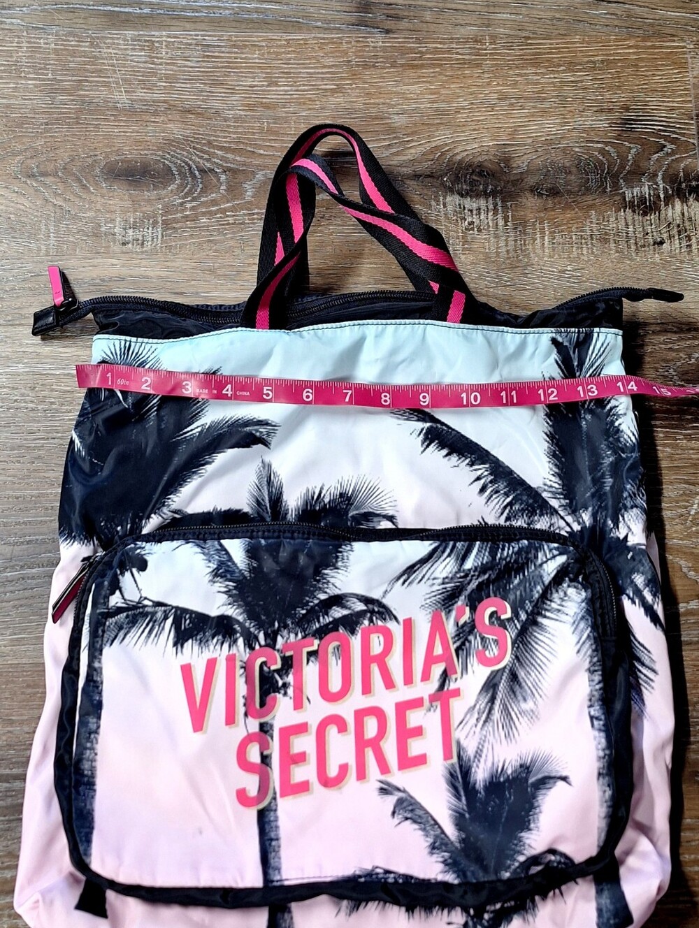 Victoria's Secret Dreamer Packable Tropical Palm Tree Backpack & Travel Bag - Picture 12 of 14